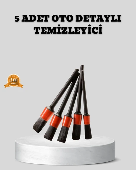 Araç Detay Temizlik Fırçası 5’li Set Çizmeyen Kıl Çok Yönlü Kullanım ürün görseli 1