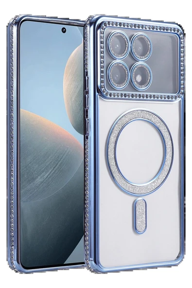 Xiaomi Poco X6 Pro Joke Simli Magneticsafe Kılıf - Mavi-(5796) ürün görseli 1