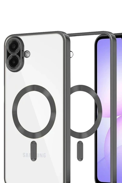 Samsung Galaxy A07 Kross Magneticsafe Kapak - Siyah-(5796) - Resim 2