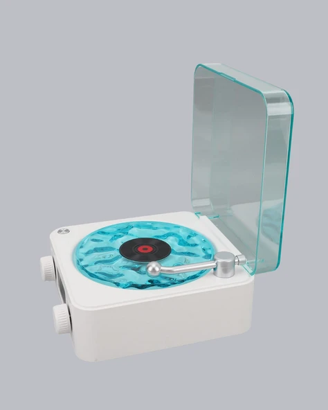 Bluetooth Hoparlörlü Gece Lambası Dijital Saat Ekranlı Su Dalgası Efektli Dekoratif - Resim 2