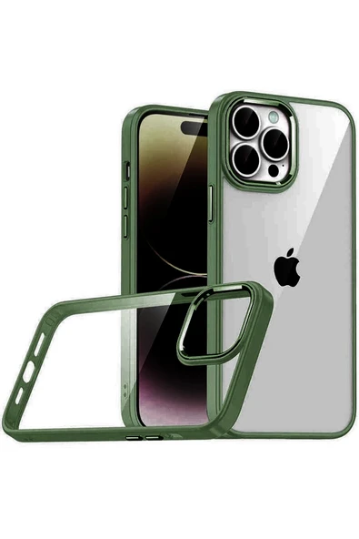 Apple iPhone 15 Pro Max Lensli Silikon - Yeşil-(5796) ürün görseli 1