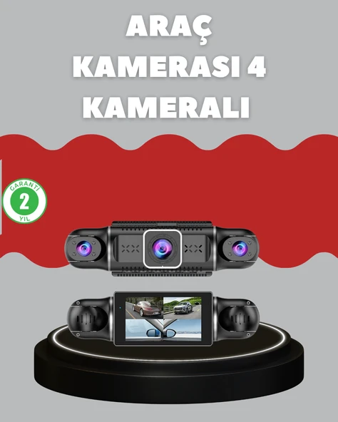 4 Kameralı Araç Kayıt Cihazı Full HD Park İzleme Gece Görüş ürün görseli 1