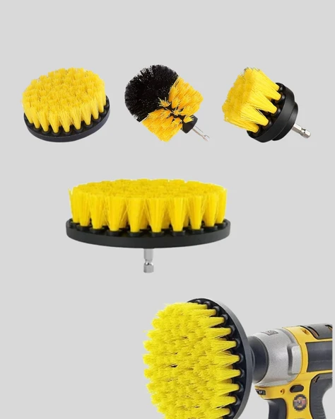 3’lü Matkap Ucu Fırça Seti – Derinlemesine Temizlik, Tüm Yüzeylerle Uyumlu - Resim 5