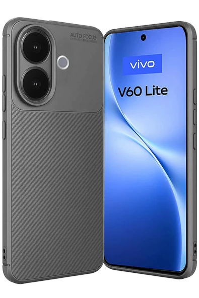 Vivo V60 Lite Auto Focus Karbon Kapak - Gri-(5796) ürün görseli 1