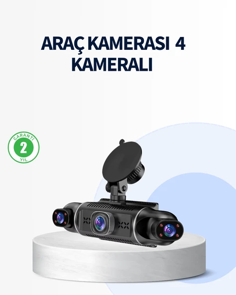 4 Kameralı Araç İçi Kamera 1080P GPS Takip WiFi Gece Görüşlü ürün görseli 1