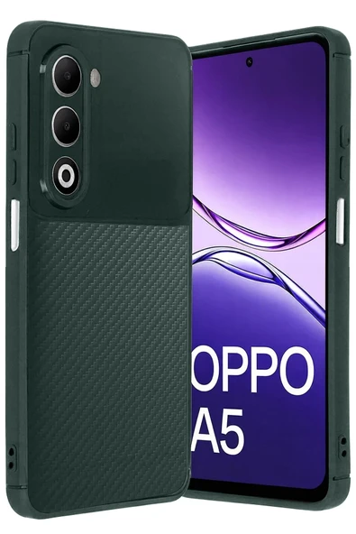 Oppo A5 4G Auto Focus Karbon Kapak - Koyu Yeşil-(5796) ürün görseli 1