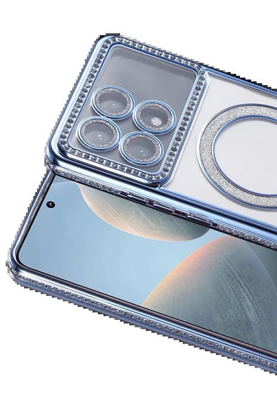 Xiaomi Poco X6 Pro Joke Simli Magneticsafe Kılıf - Mavi-(5796) - Resim 2