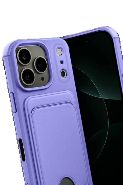 Apple iPhone 17 Pro Kelvin Kartvizitli Silikon - Lila-(5796) - Resim 3