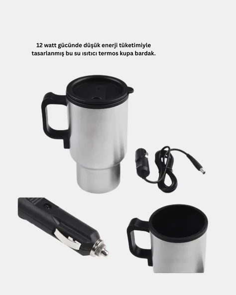 12W Araç Tipi Su Isıtıcı Kupa Bardak Pratik Isıtmalı - Resim 3