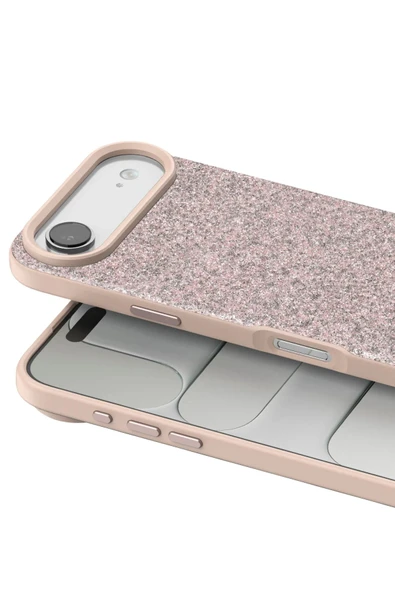 Apple iPhone 17 Air Bright Simli Kapak - Pembe-(5796) - Resim 2