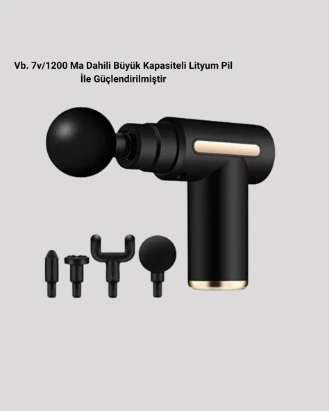 Derin Doku Masaj Tabancası 4 Başlık 6 Kademeli Sessiz Güç Şarjlı Kas Gevşetici - Resim 4