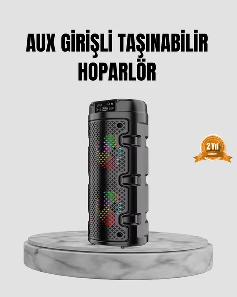 Taşınabilir Bluetooth Hoparlör Çift Sürücü Güçlü Bas HD Ses Çoklu Bağlantı ürün görseli 1