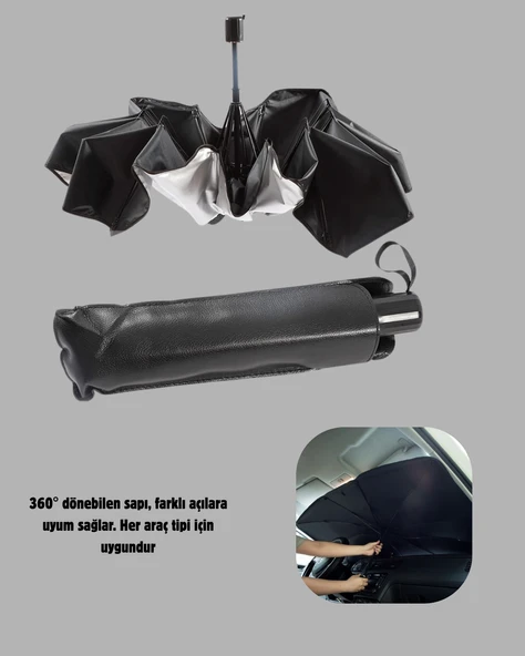 Ön Cam Güneşliği – Kalın Kumaş ve Cam Elyaf İskelet ile Maksimum UV Koruma - Resim 3