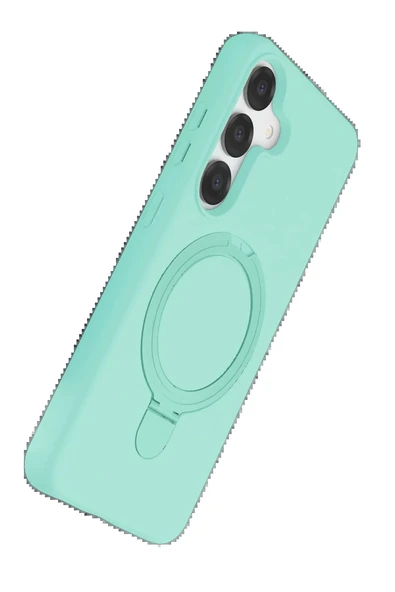Samsung Galaxy S25 Regal Magsafe Standlı Kapak - Su Yeşili-(5796) - Resim 3