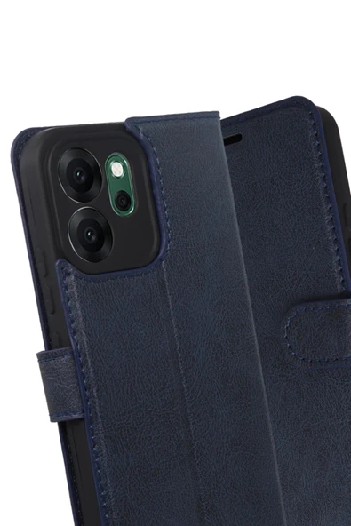 Oppo Reno 14F Trend S Plus Kapaklı Kılıf - Lacivert-(5796) - Resim 3