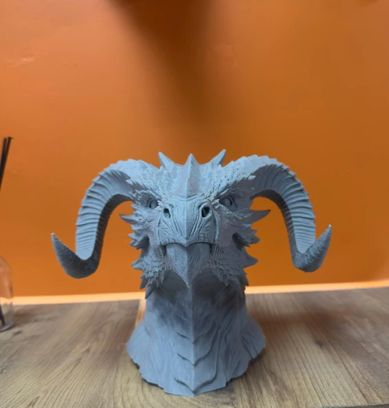 Asılabilir / Masaüstü Ejderha Modeli 3D Dekoratif Heykel 22x17 cm - Resim 3