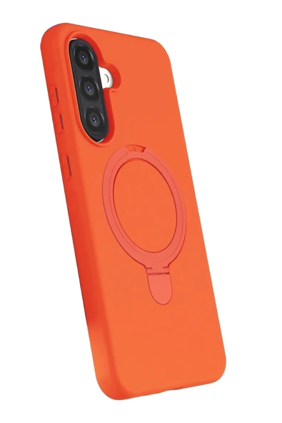 Samsung Galaxy A17 5G Regal Magsafe Standlı Kapak - Turuncu-(5796) - Resim 3