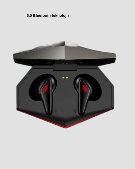 Bluetooth 5.0 Kablosuz Kulaklık LED Işıklı Silikonlu Tasarımlı ürün görseli 1