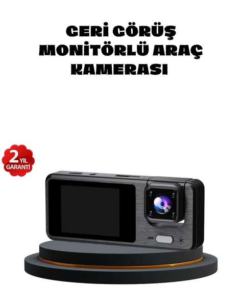 3 Kameralı Araç DVR 1080P Ön + HD Arka + İç Kamera Döngü Kayıt 2’’ Ekran ürün görseli 1