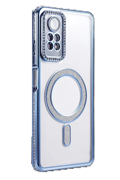 Xiaomi Redmi Note 12 Pro 4G Joke Simli Magneticsafe Kılıf - Mavi-(5796) - Resim 3