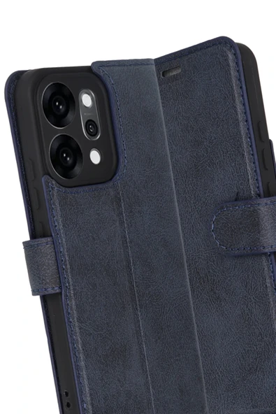 Oppo Reno 14 Trend S Plus Kapaklı Kılıf - Lacivert-(5796) - Resim 3