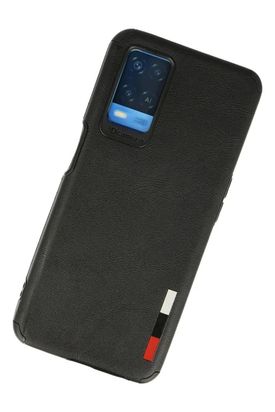 Oppo A54 4G Kılıf Loop Deri Silikon - Siyah-(5796) - Resim 2