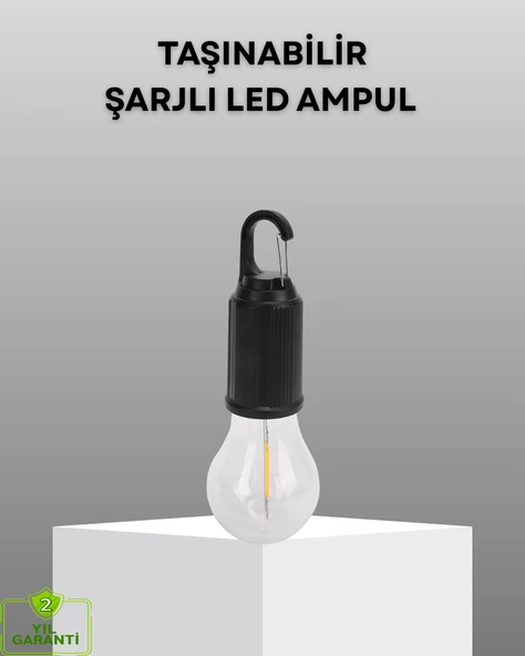 Şarjlı Kancalı LED Lamba – Kamp, Balkon ve Acil Durum Işığı ürün görseli 1