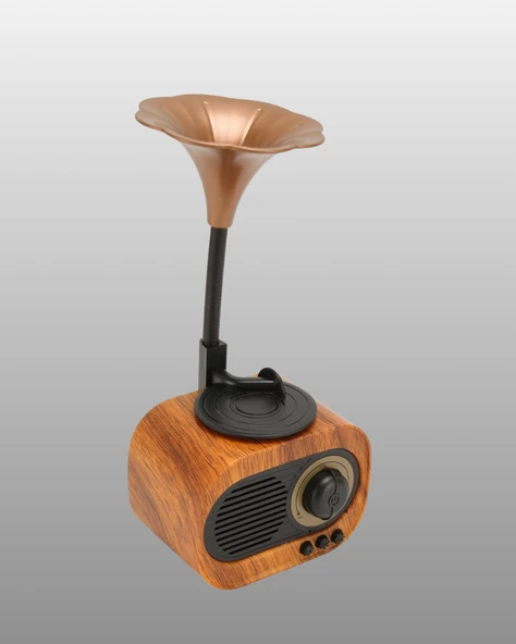 Şarjlı Mini Retro Radyo Bluetooth Hoparlör Çoklu Bağlantı Seçenekli - Resim 3