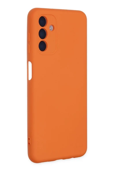 Samsung Galaxy A04S Kılıf Nano içi Kadife Silikon - Turuncu-(5796) - Resim 2