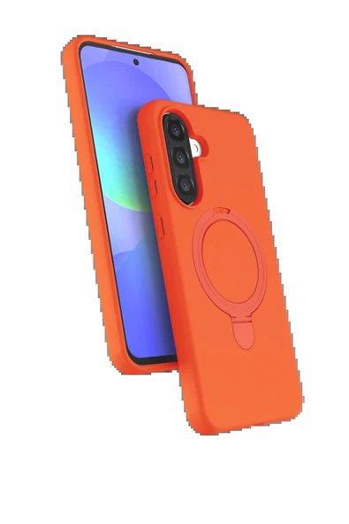 Samsung Galaxy A17 5G Regal Magsafe Standlı Kapak - Turuncu-(5796) ürün görseli 1