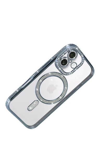 Apple iPhone 17 Joke Simli Magneticsafe Kılıf - Mavi-(5796) - Resim 4