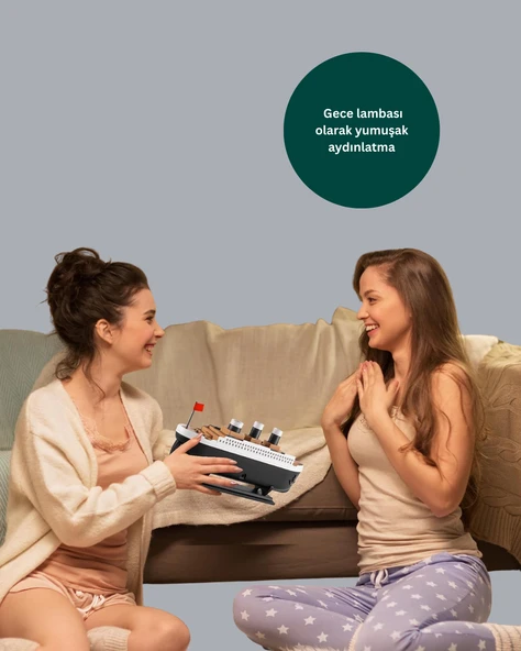 Ultra Sessiz Titanik Gemi LED Işıklı Aroma Difüzörü Oda Nemlendirici - Resim 3