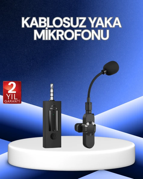360° Kablosuz Yaka Mikrofonu – Gürültü Engelleme, 60m Menzil, Type-C Şarjlı ürün görseli 1