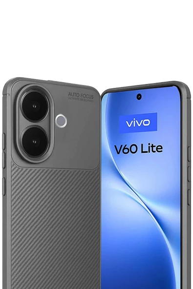 Vivo V60 Lite Auto Focus Karbon Kapak - Gri-(5796) - Resim 2