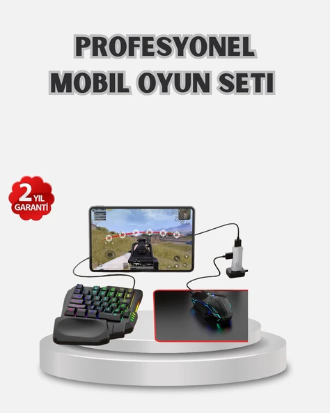 Android Uyumlu Mobil Oyun Kiti 5in1 Klavye Mouse Dönüştürücü Gecikmesiz FPS Set ürün görseli 1