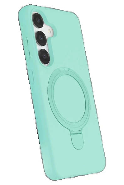 Samsung Galaxy S25 Regal Magsafe Standlı Kapak - Su Yeşili-(5796) - Resim 2