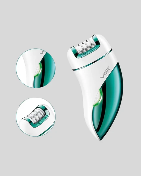 Profesyonel 3 in 1 Epilasyon Cihazı LED Aydınlatmalı Suya Dayanıklı Şarjlı VGR Epilatör - Resim 2