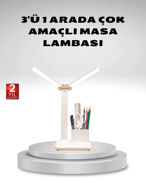 Kısılabilir LED Masa Lambası – Kalemlik ve Telefon Standlı, Göz Yormayan Işık ürün görseli 1