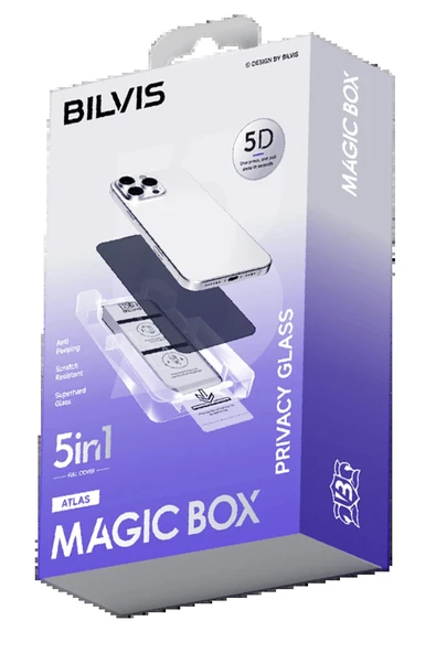 Apple iPhone 16 Pro Bilvis 5in1 5D Magic Hayalet Cam Ekran Koruyucu - Siyah-(5796) ürün görseli 1