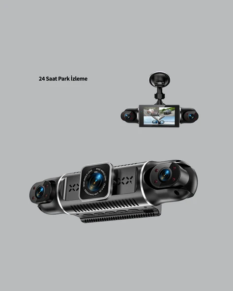 4 Kameralı Araç İçi Kamera 1080P GPS Takip WiFi Gece Görüşlü - Resim 4