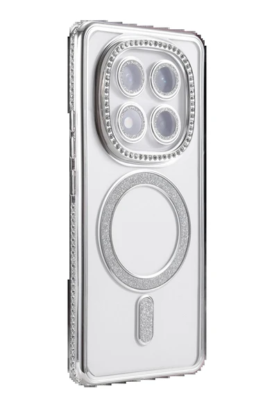 Xiaomi Redmi Note 14 Pro 5G Joke Simli Magneticsafe Kılıf - Gümüş-(5796) - Resim 3