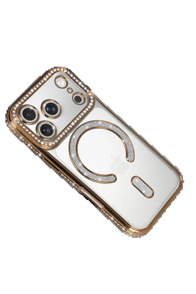 Apple iPhone 17 Pro Max Joke Simli Magneticsafe Kılıf - Gold-(5796) - Resim 3