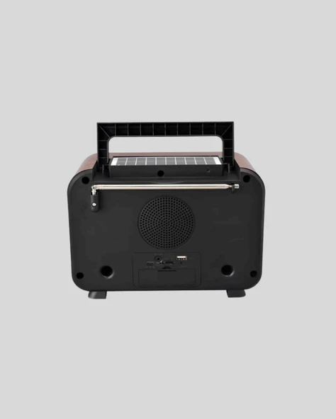 Şömine Efektli Solar Hoparlör Bluetooth 5.3 Radyo AUX USB TF Destekli - Resim 3