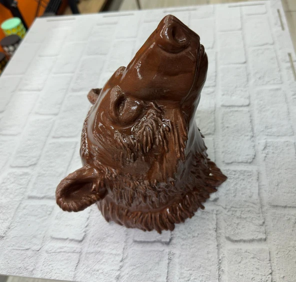 Ayı Başı Duvar Dekoru Modern Asılabilir Heykel 25x19 cm - Resim 3