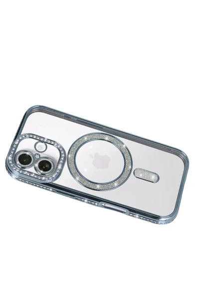 Apple iPhone 17 Joke Simli Magneticsafe Kılıf - Mavi-(5796) - Resim 3