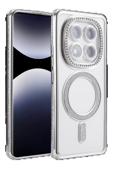 Xiaomi Redmi Note 14 Pro 5G Joke Simli Magneticsafe Kılıf - Gümüş-(5796) ürün görseli 1