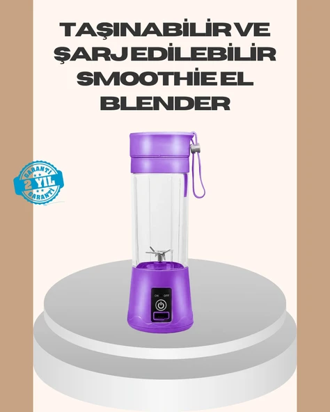 Mini Taşınabilir Blender 380ml USB Şarjlı Detoks Smoothie Hazırlayıcı ürün görseli 1