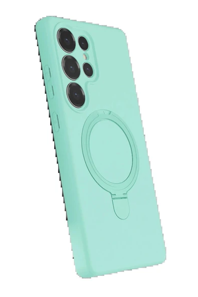 Samsung Galaxy S25 Ultra Regal Magsafe Standlı Kapak - Su Yeşili-(5796) - Resim 2