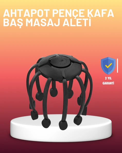 USB Şarjlı Kafa Masaj Aleti 3 Modlu 8 Başlıklı Stres Giderici ürün görseli 1