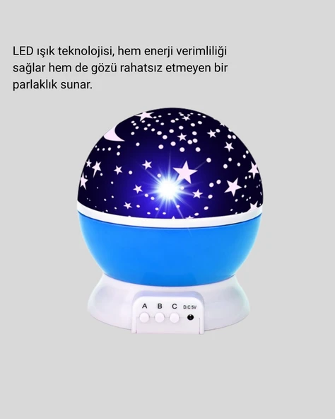Renkli LED Gece Lambası 6 Işık Modlu Çocuk Odası Atmosfer Aydınlatma - Resim 2